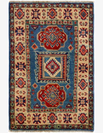 2' x 3' Hand Knotted Kazak Rug