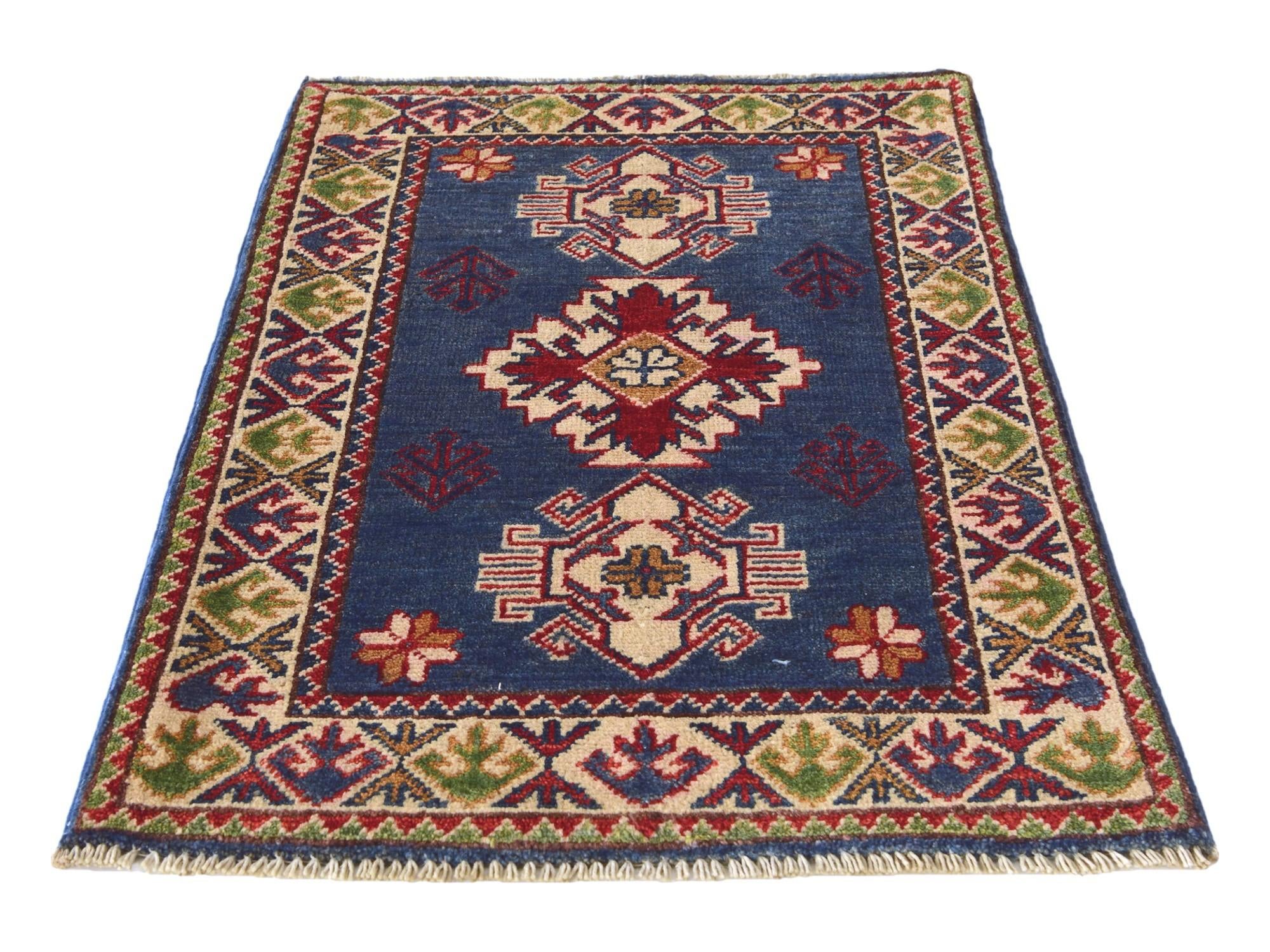 2' x 3' 1 Hand Knotted Kazak Rug