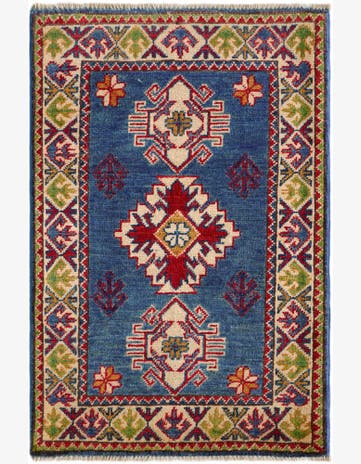 2' x 3' 1 Hand Knotted Kazak Rug