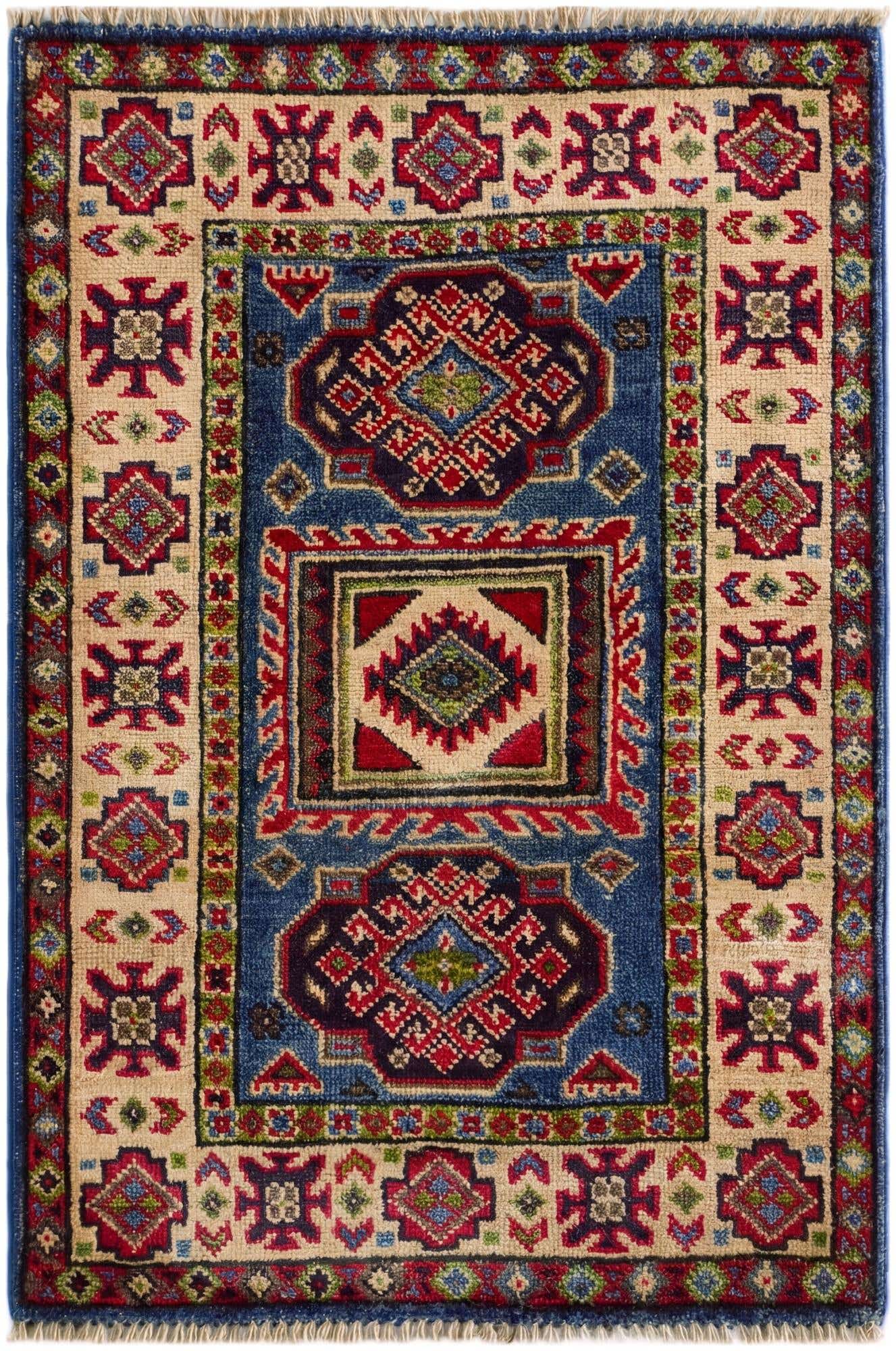 2' x 3' Hand Knotted Kazak Rug
