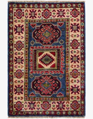 2' x 3' Hand Knotted Kazak Rug