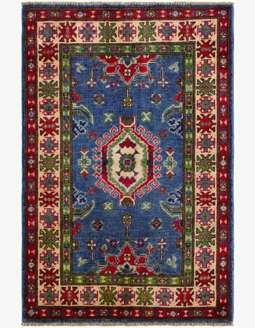 2' 9 x 4' 4 Hand Knotted Kazak Rug