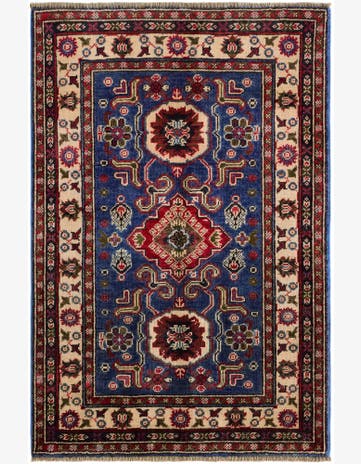 2' 7 x 4' Hand Knotted Kazak Rug