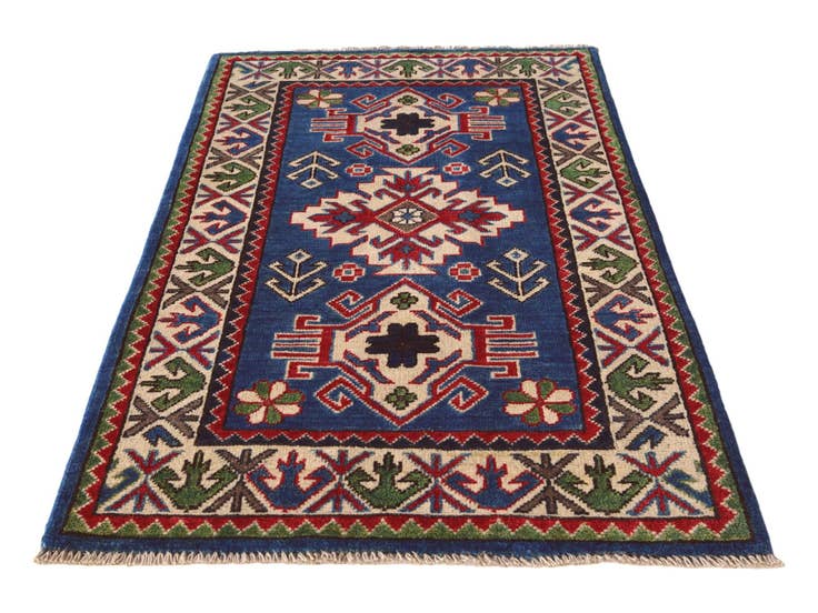 Detail image of 2' 6 x 4' 4 Hand Knotted Kazak Rug