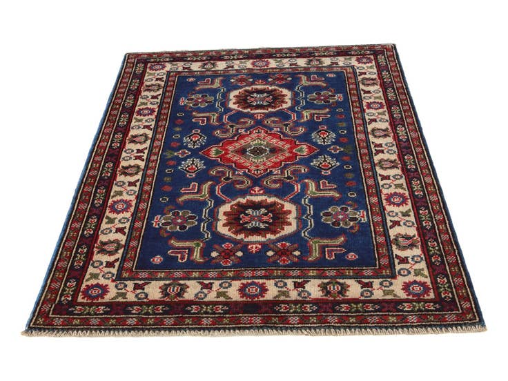 Detail image of 2' 9 x 4' 2 Hand Knotted Kazak Rug