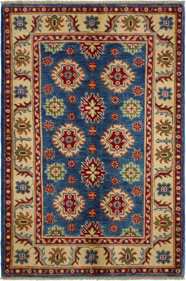 Detailansicht von 80cm x 120cm Handgeknüpft Kazak Teppich