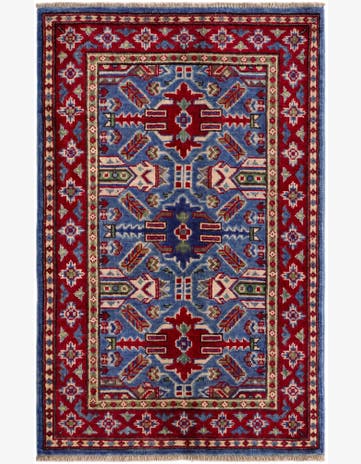 2' 6 x 4' Hand Knotted Kazak Rug
