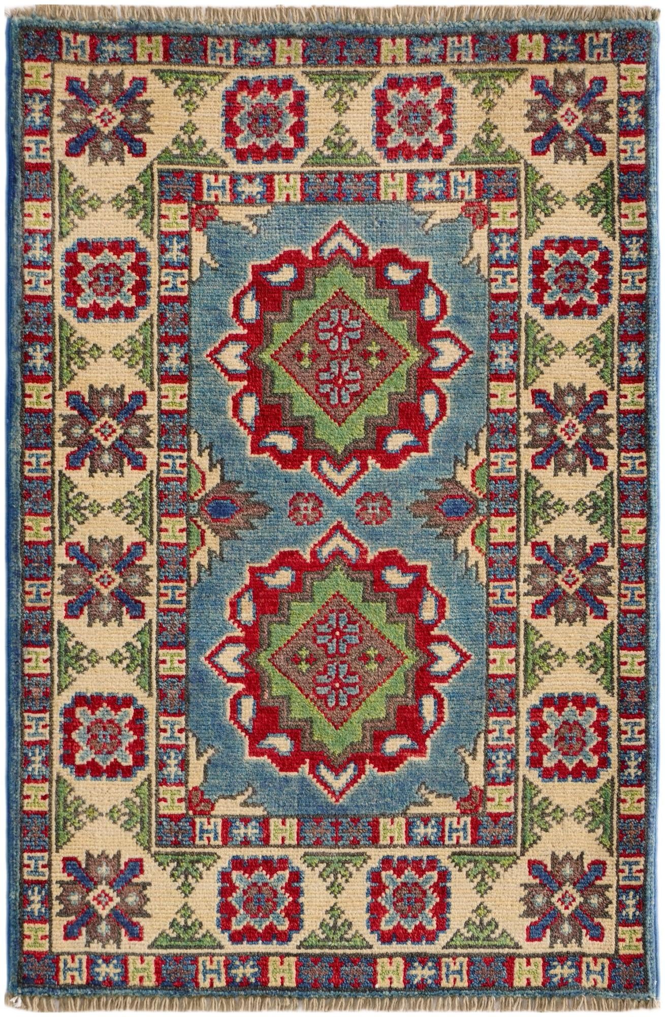 2' x 3' 2 Hand Knotted Kazak Rug