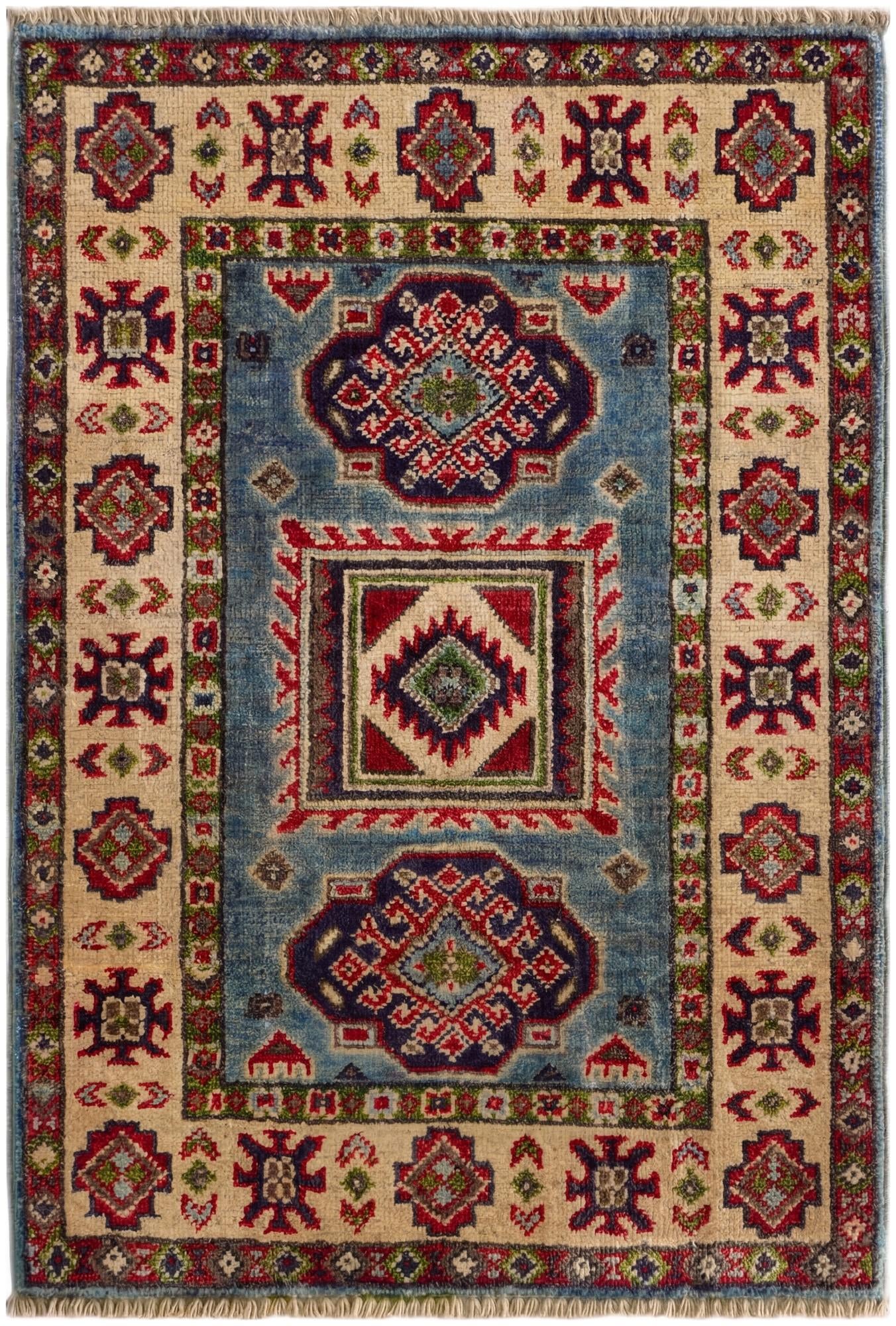 2' x 2' 11 Hand Knotted Kazak Rug