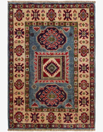 2' x 2' 11 Hand Knotted Kazak Rug
