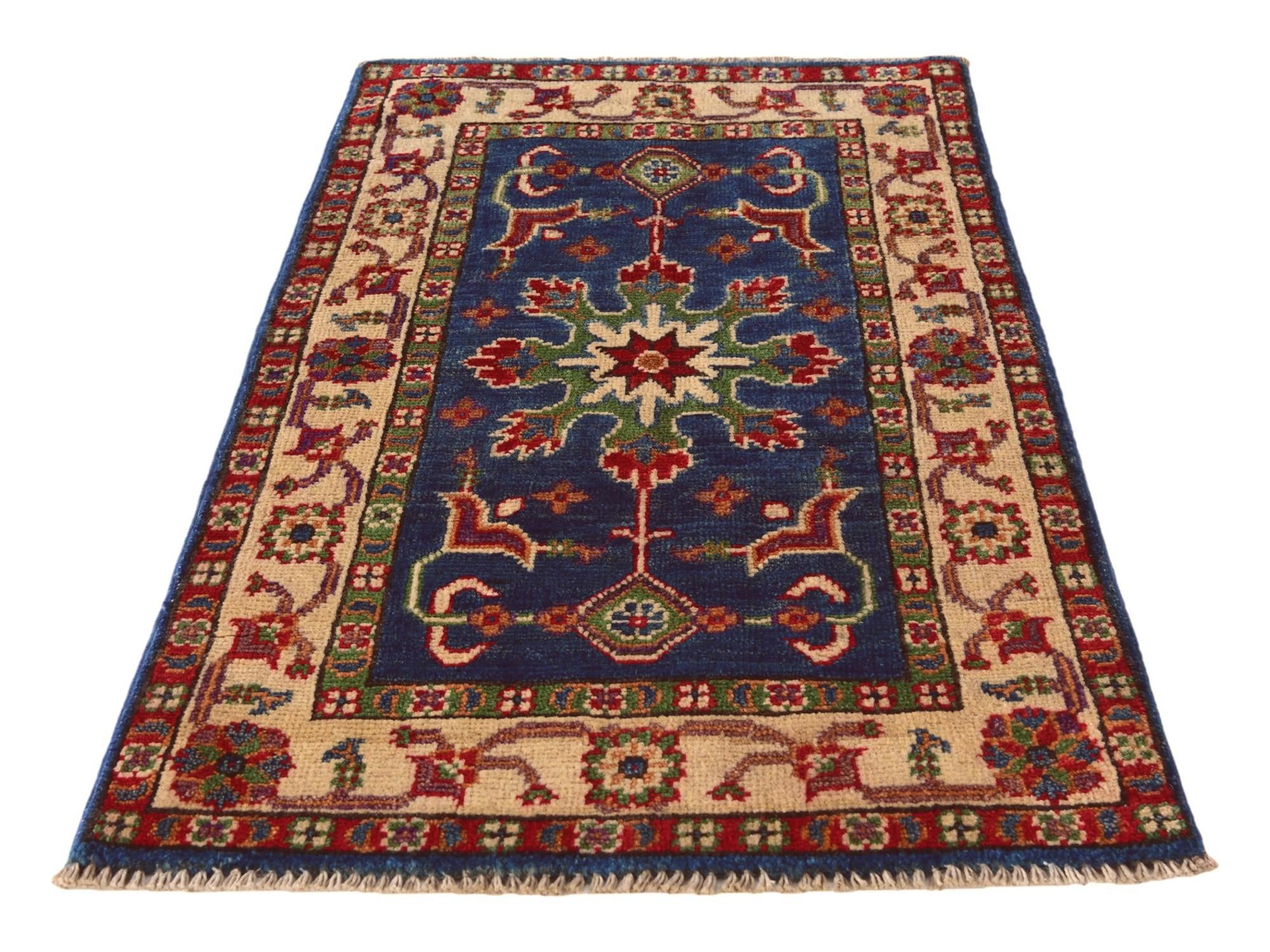 2' x 3' 4 Hand Knotted Kazak Rug