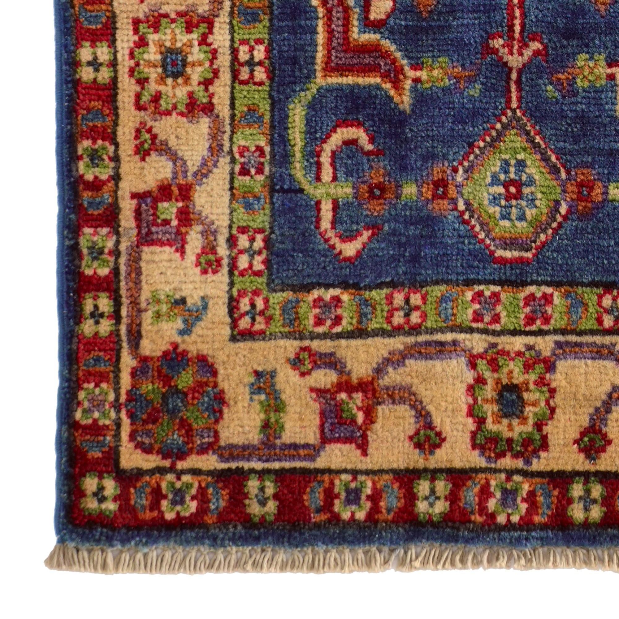 2' x 3' 4 Hand Knotted Kazak Rug