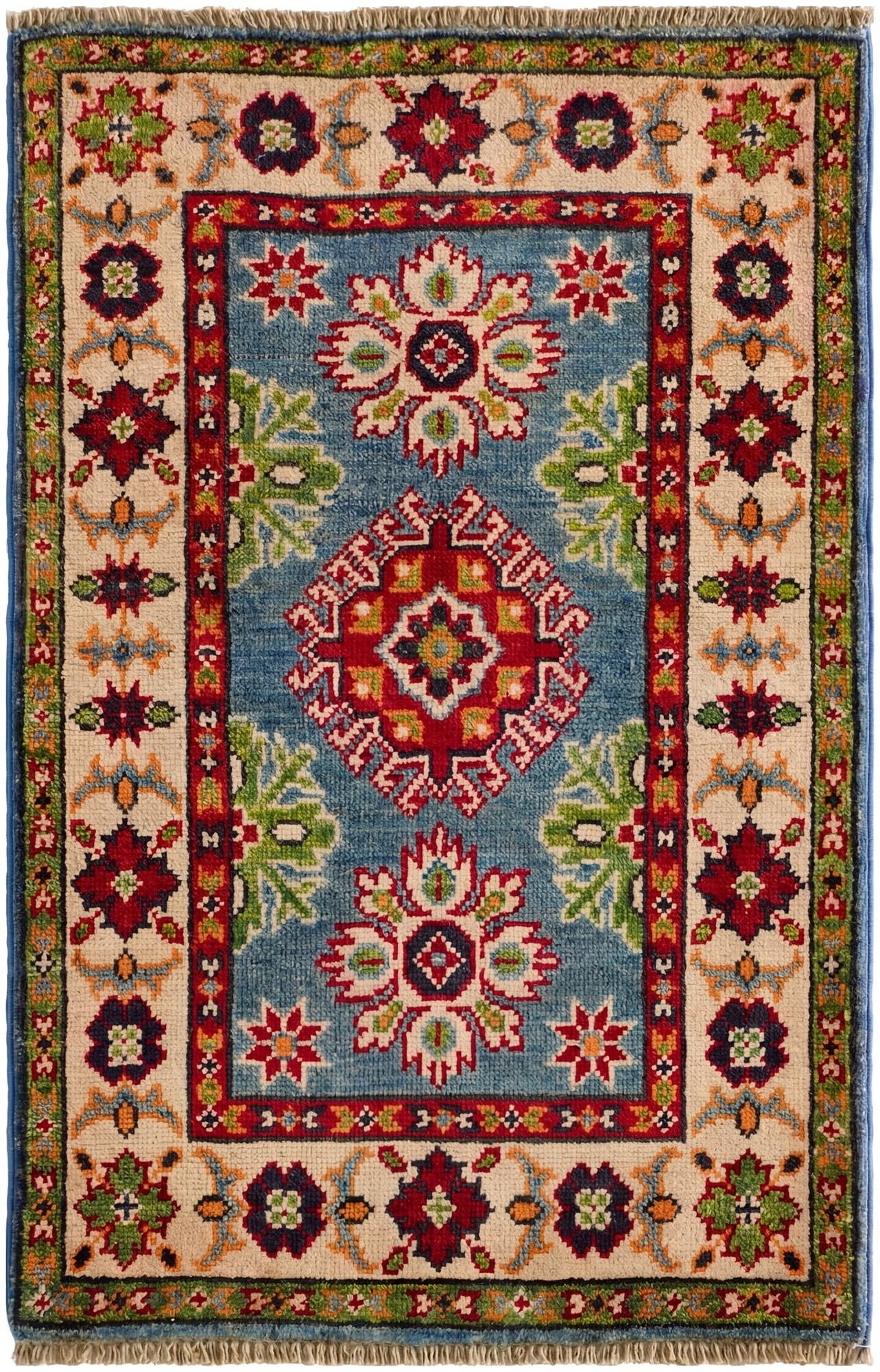 2' x 3' 1 Hand Knotted Kazak Rug