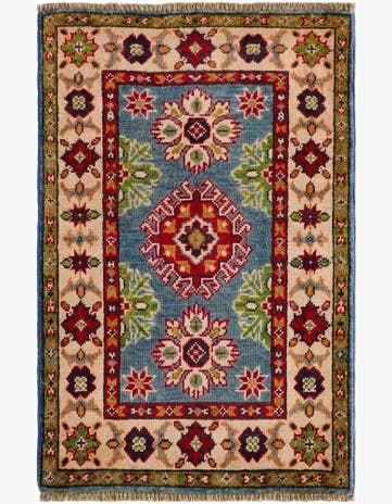 2' x 3' 1 Hand Knotted Kazak Rug