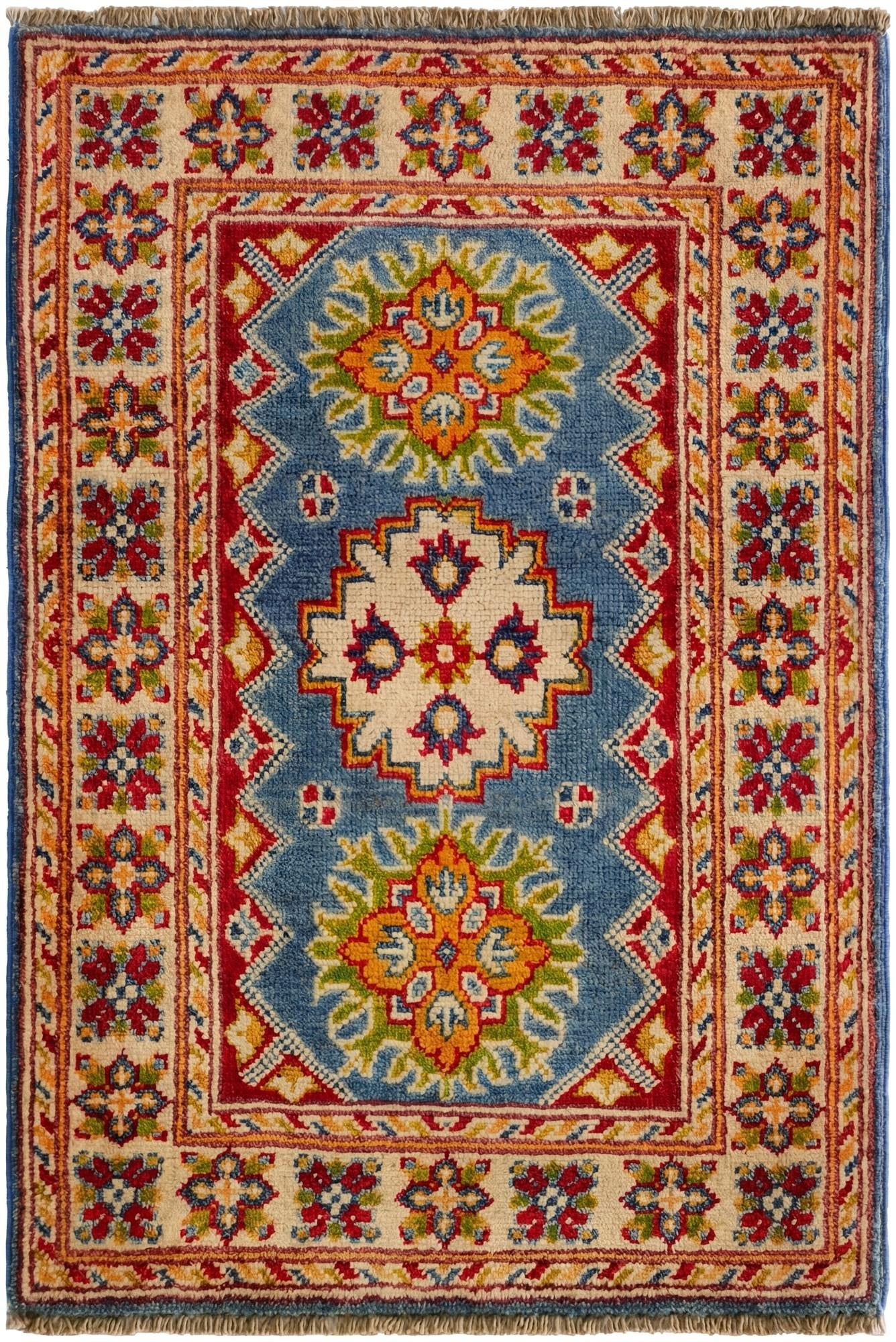 2' x 3' 1 Hand Knotted Kazak Rug