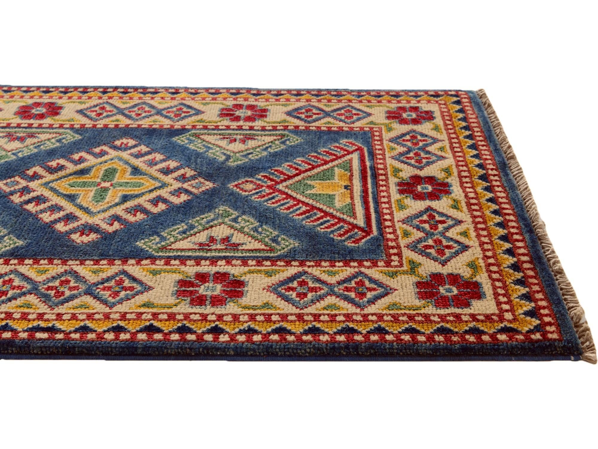 1' 11 x 3' 3 Hand Knotted Kazak Rug