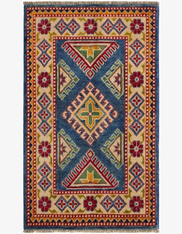 1' 11 x 3' 3 Hand Knotted Kazak Rug