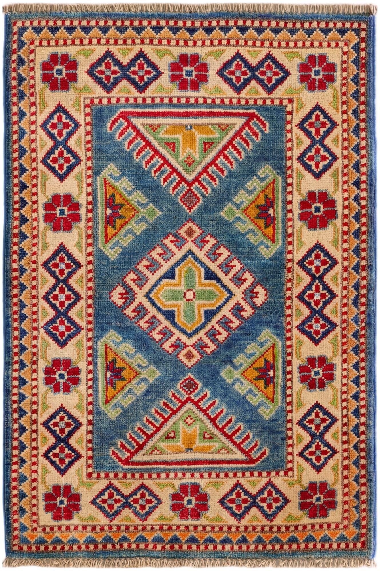 2' x 3' Hand Knotted Kazak Rug