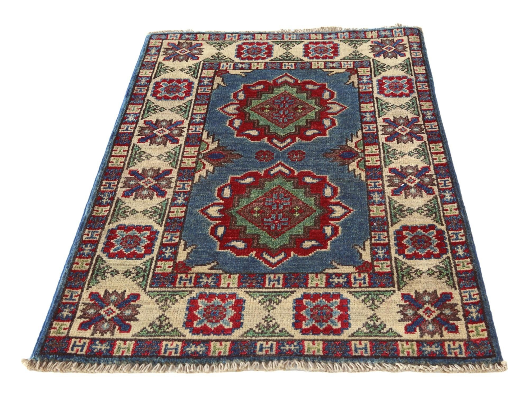 2' x 3' 2 Hand Knotted Kazak Rug