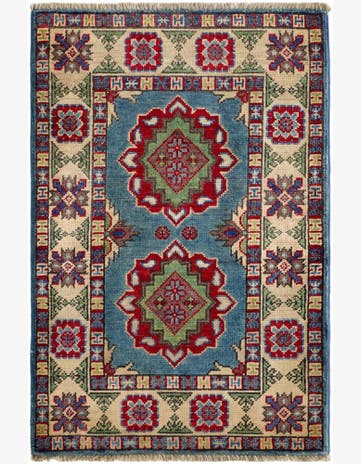 2' x 3' 2 Hand Knotted Kazak Rug