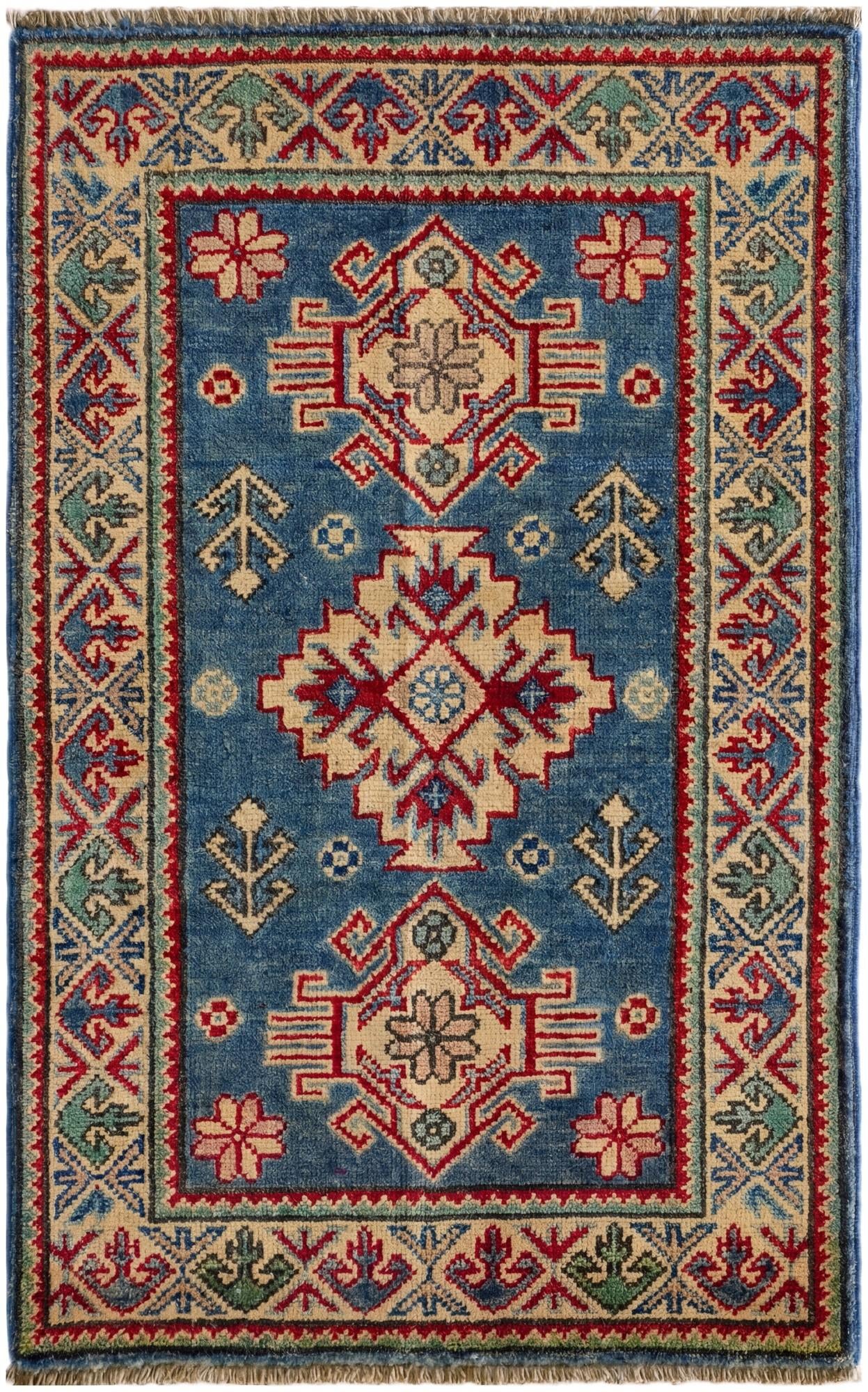 2' x 3' 3 Hand Knotted Kazak Rug