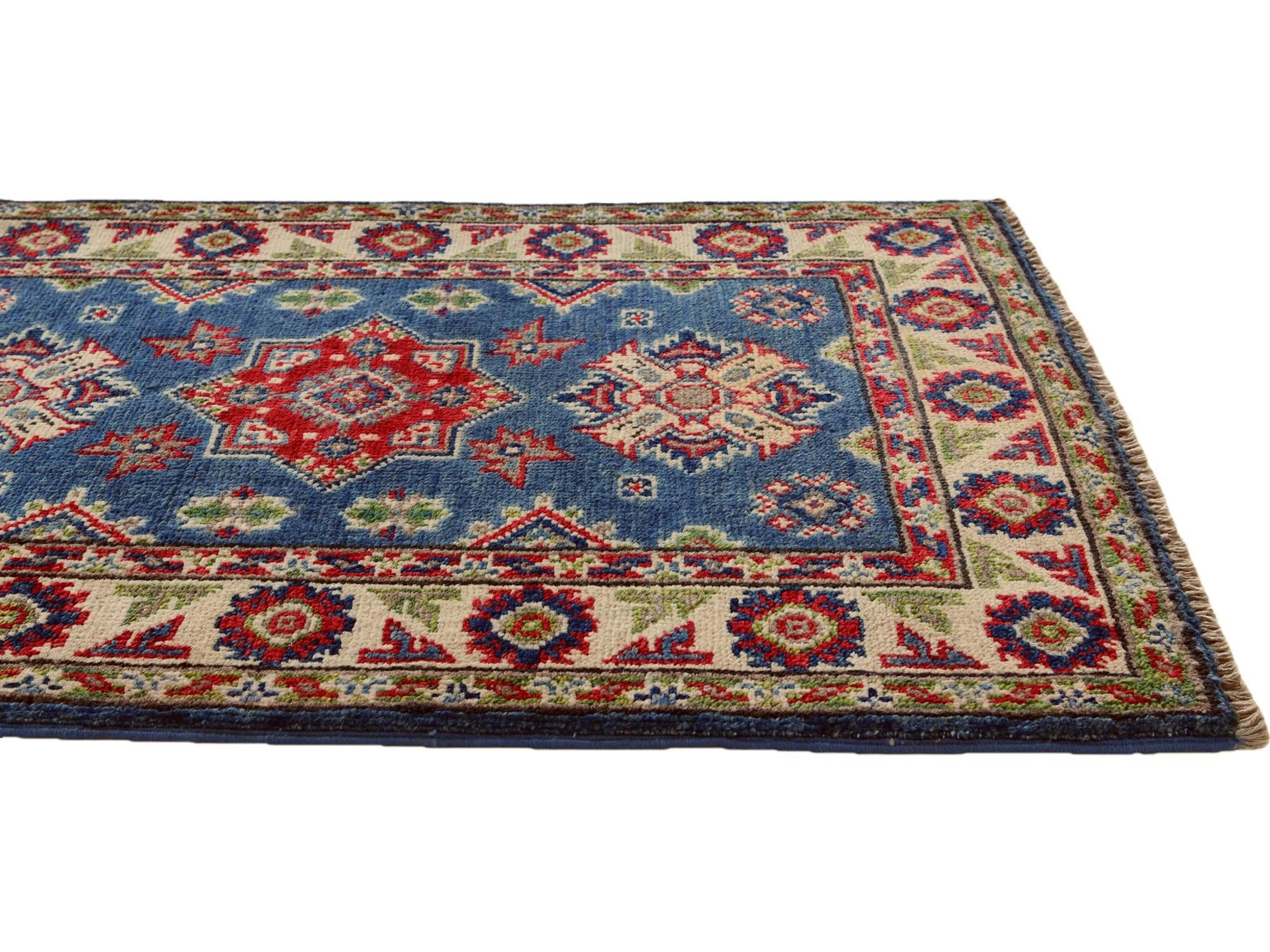 2' x 3' 4 Hand Knotted Kazak Rug