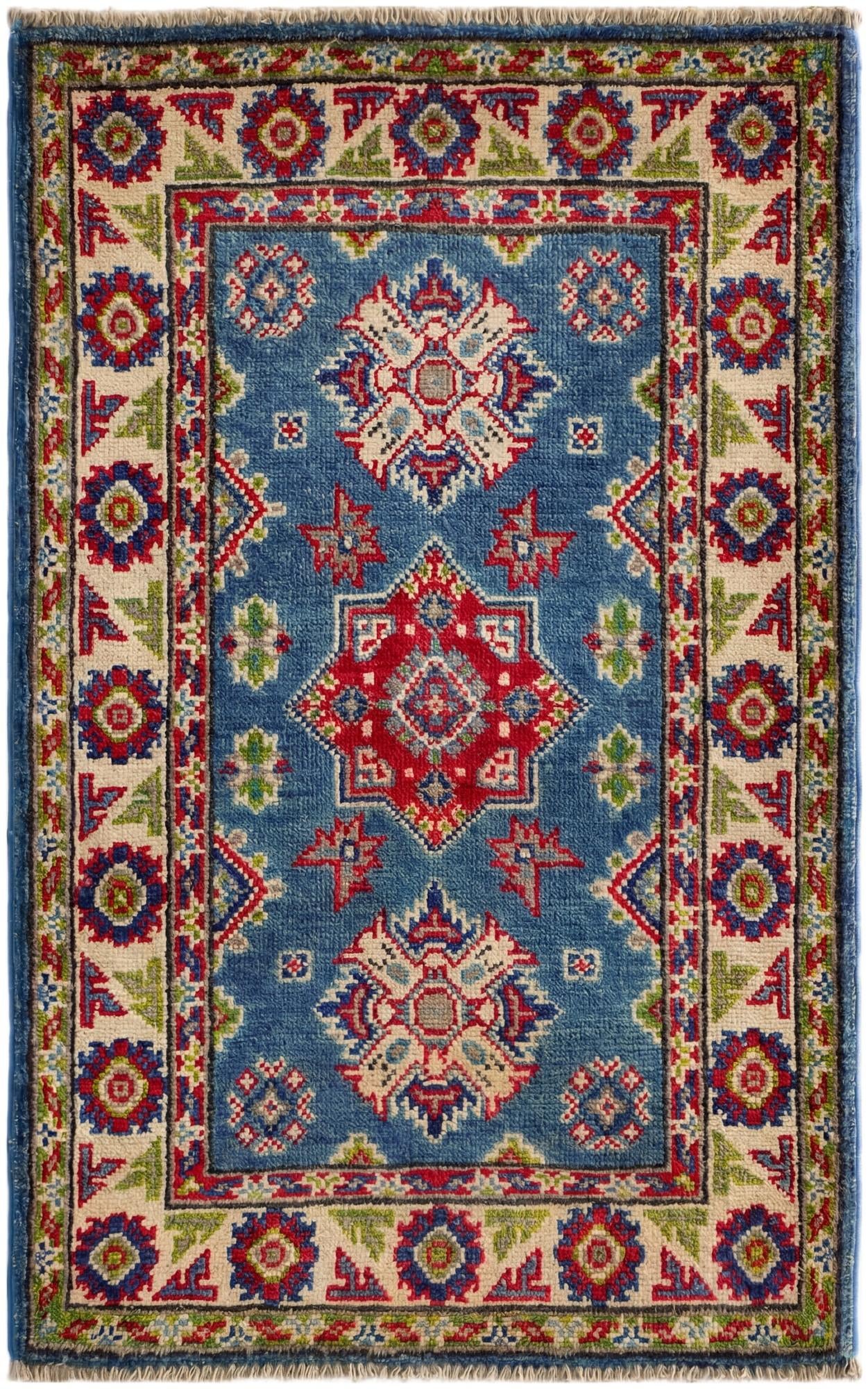 2' x 3' 4 Hand Knotted Kazak Rug