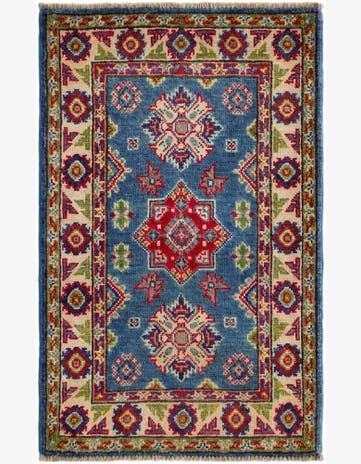 2' x 3' 4 Hand Knotted Kazak Rug