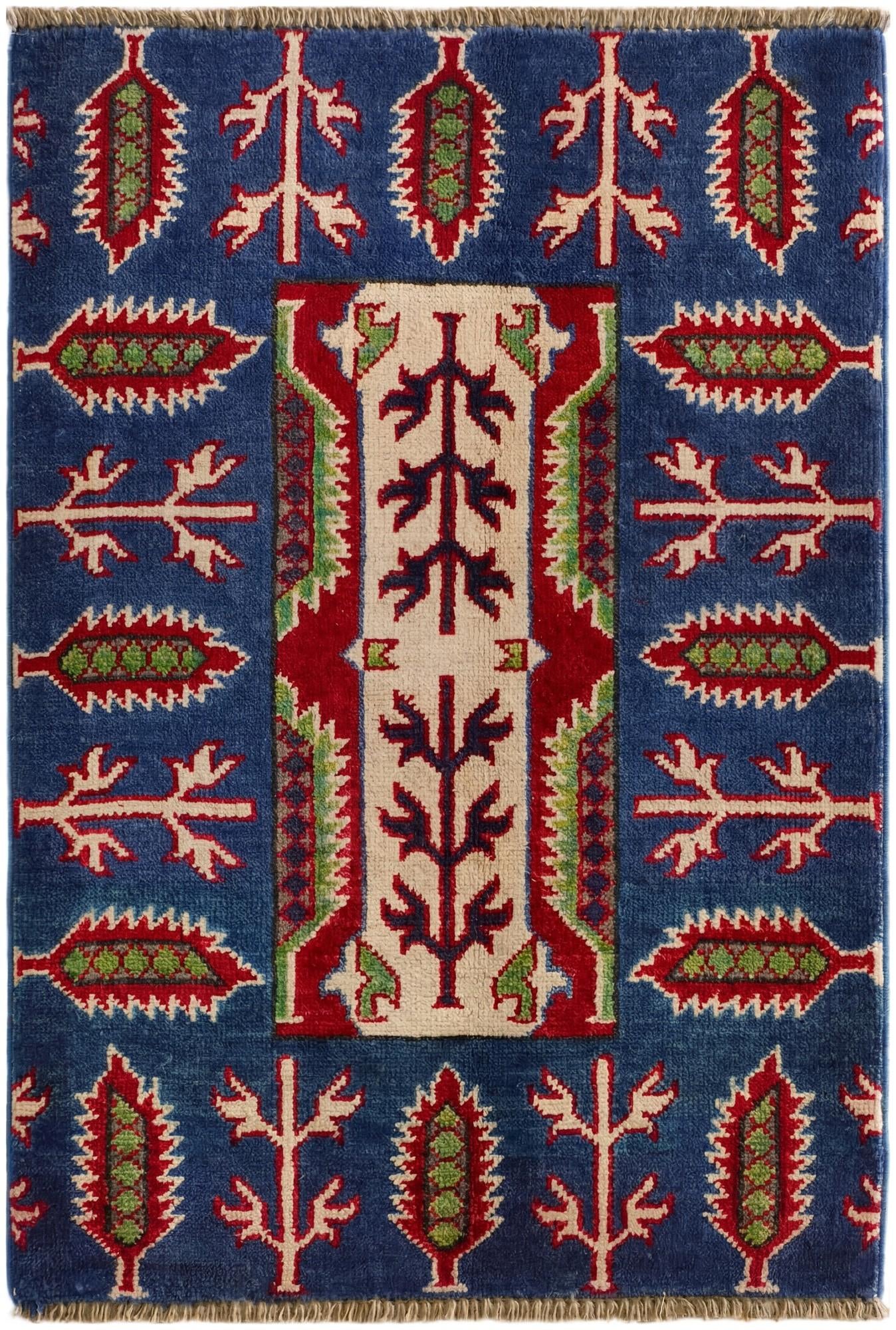 2' 1 x 3' Hand Knotted Kazak Rug