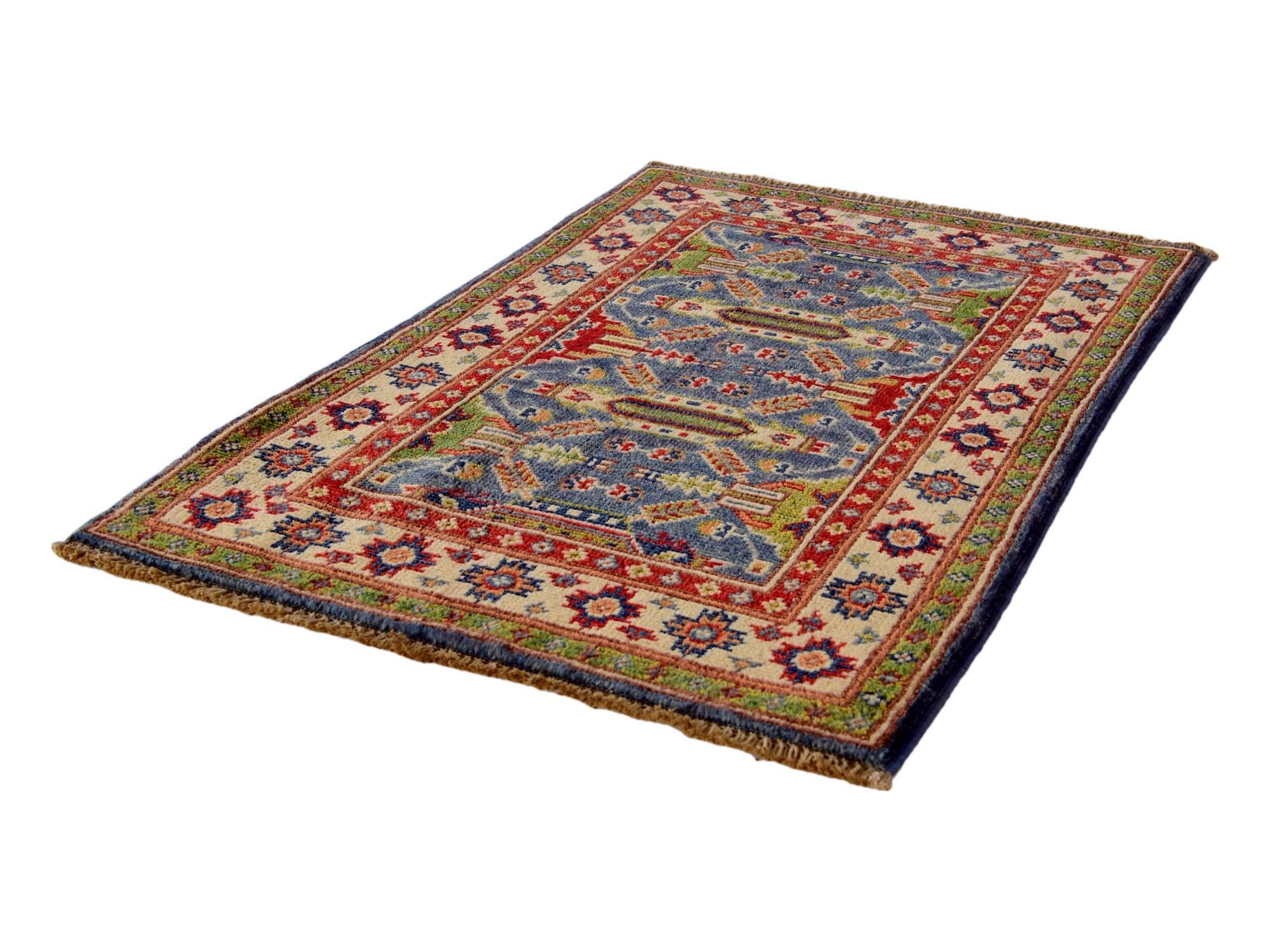 2' x 3' Hand Knotted Kazak Rug