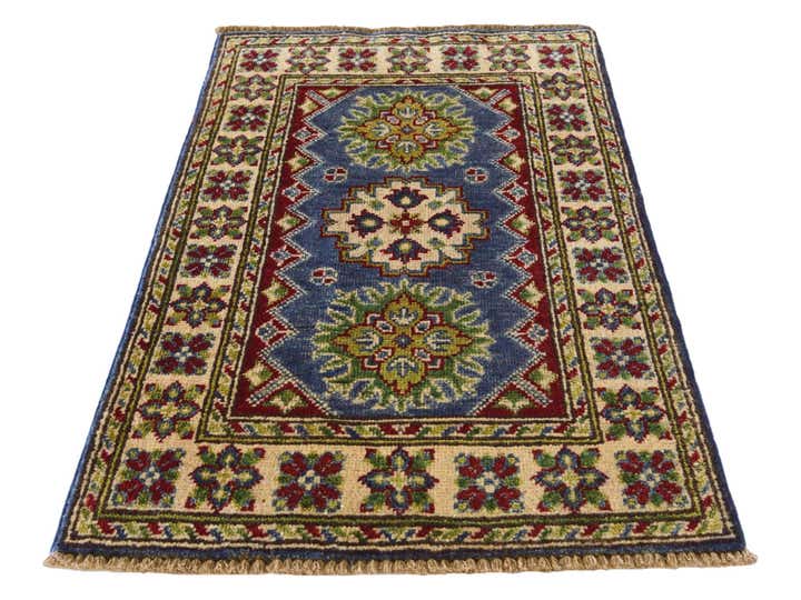 1' 11 x 3' 4 Hand Knotted Kazak Rug
