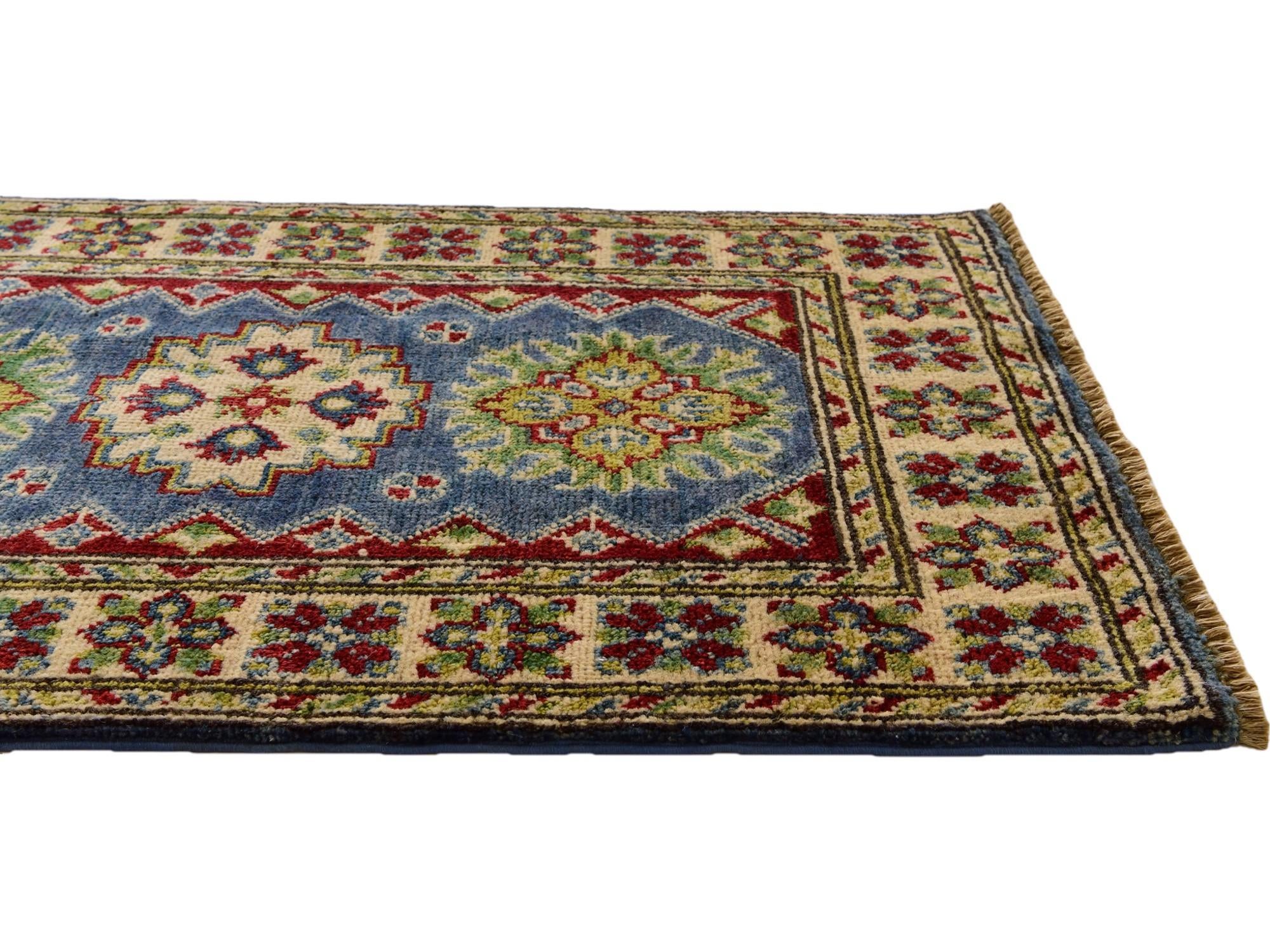 1' 11 x 3' 4 Hand Knotted Kazak Rug