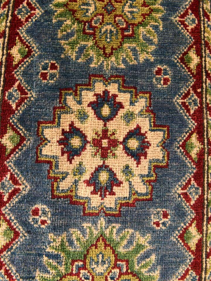 1' 11 x 3' 4 Hand Knotted Kazak Rug