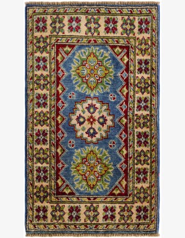 1' 11 x 3' 4 Hand Knotted Kazak Rug