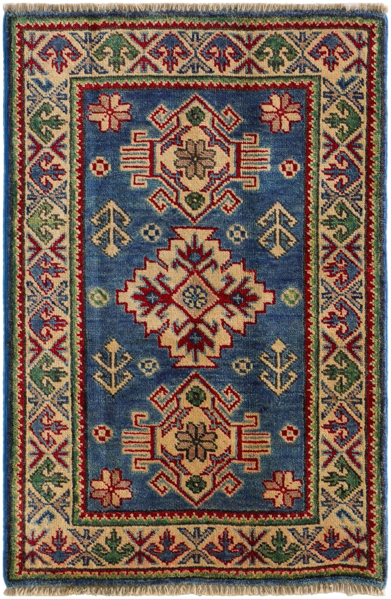 1' 11 x 2' 11 Hand Knotted Kazak Rug