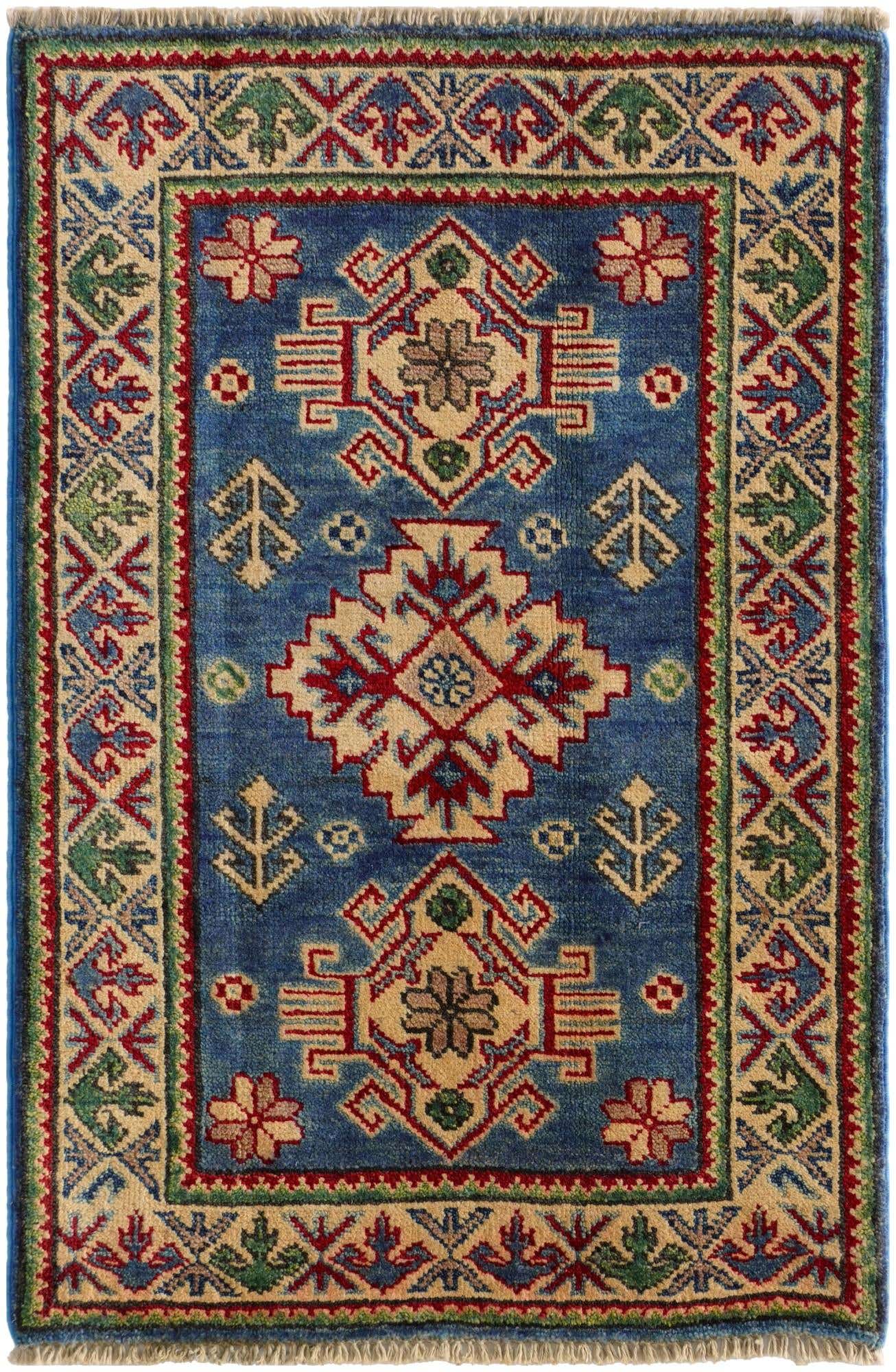 1' 11 x 2' 11 Hand Knotted Kazak Rug