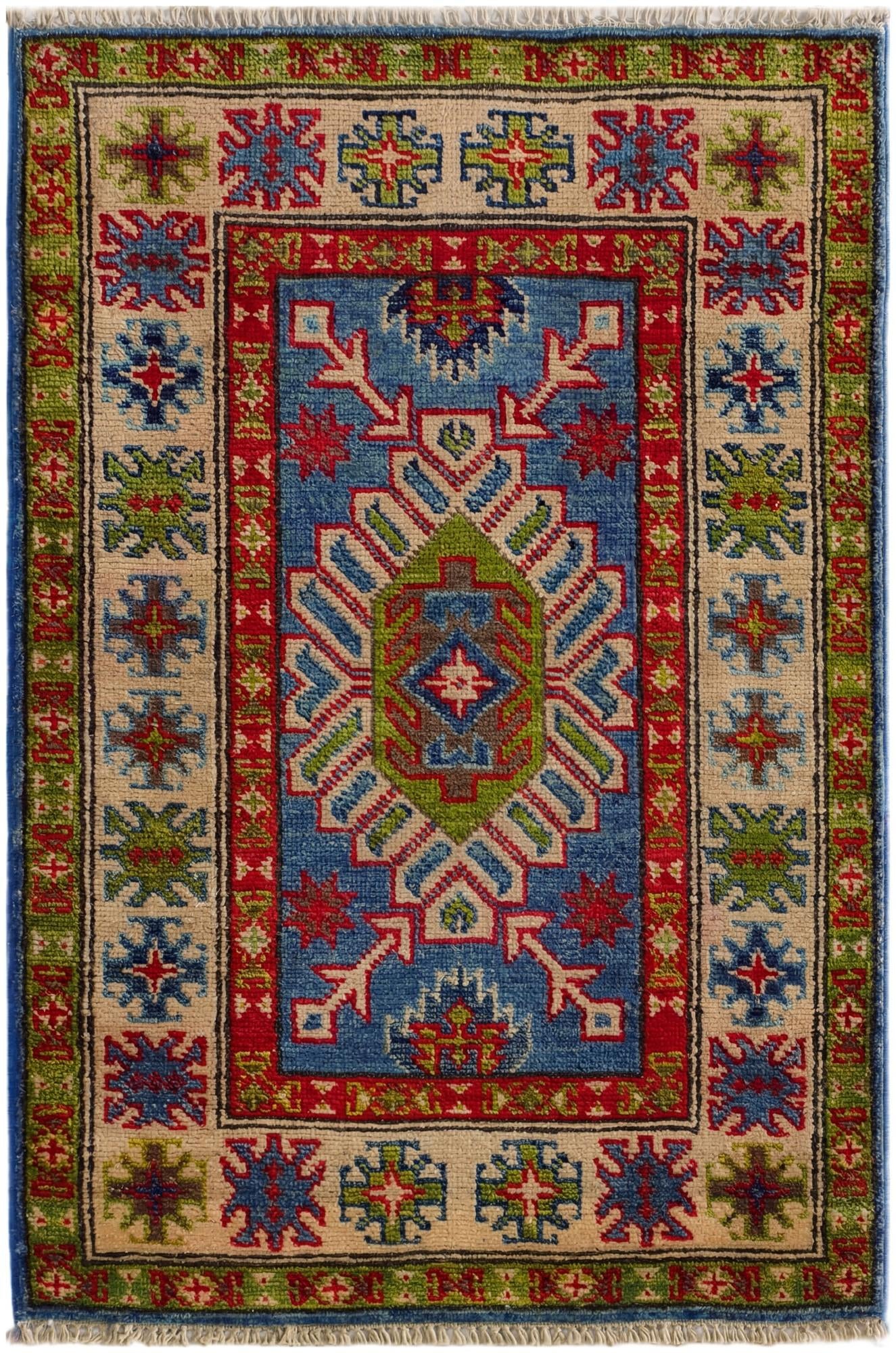 2' x 3' 1 Hand Knotted Kazak Rug