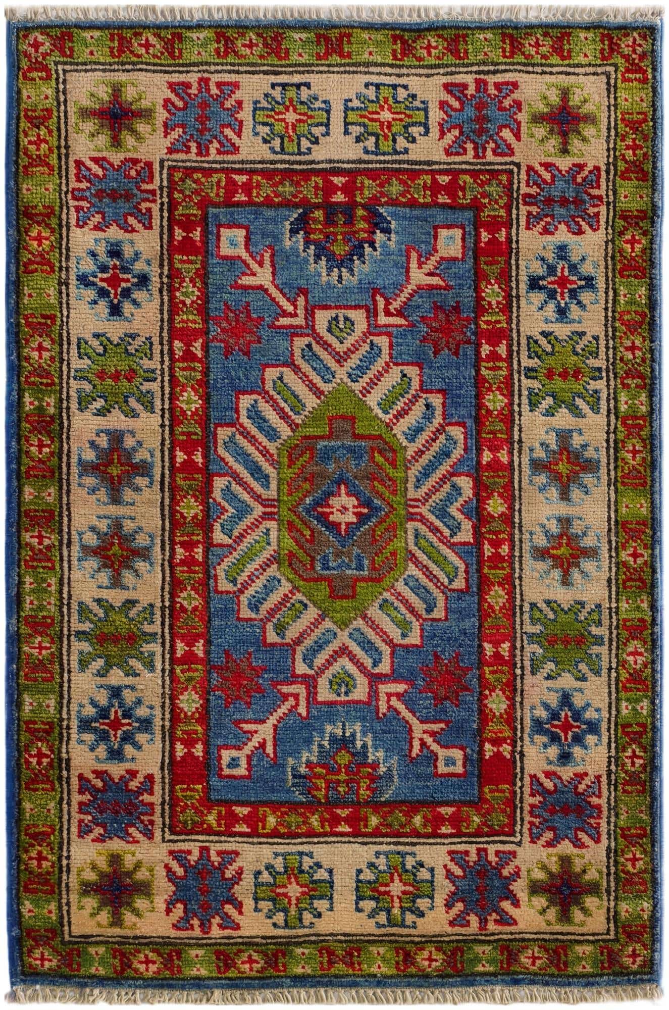 2' x 3' 1 Hand Knotted Kazak Rug