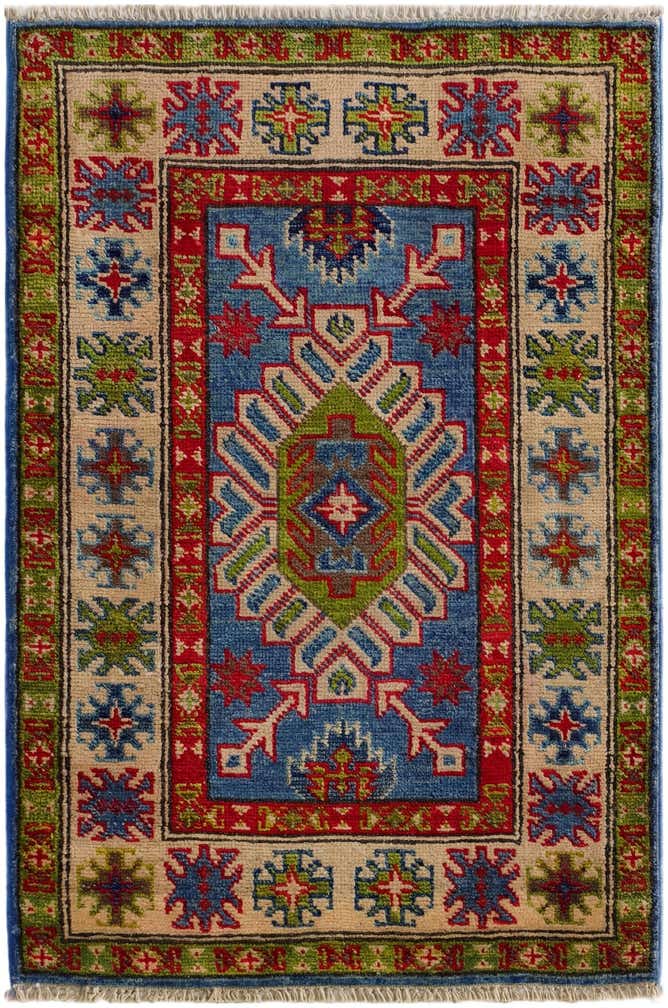 2' x 3' 1 Hand Knotted Kazak Rug