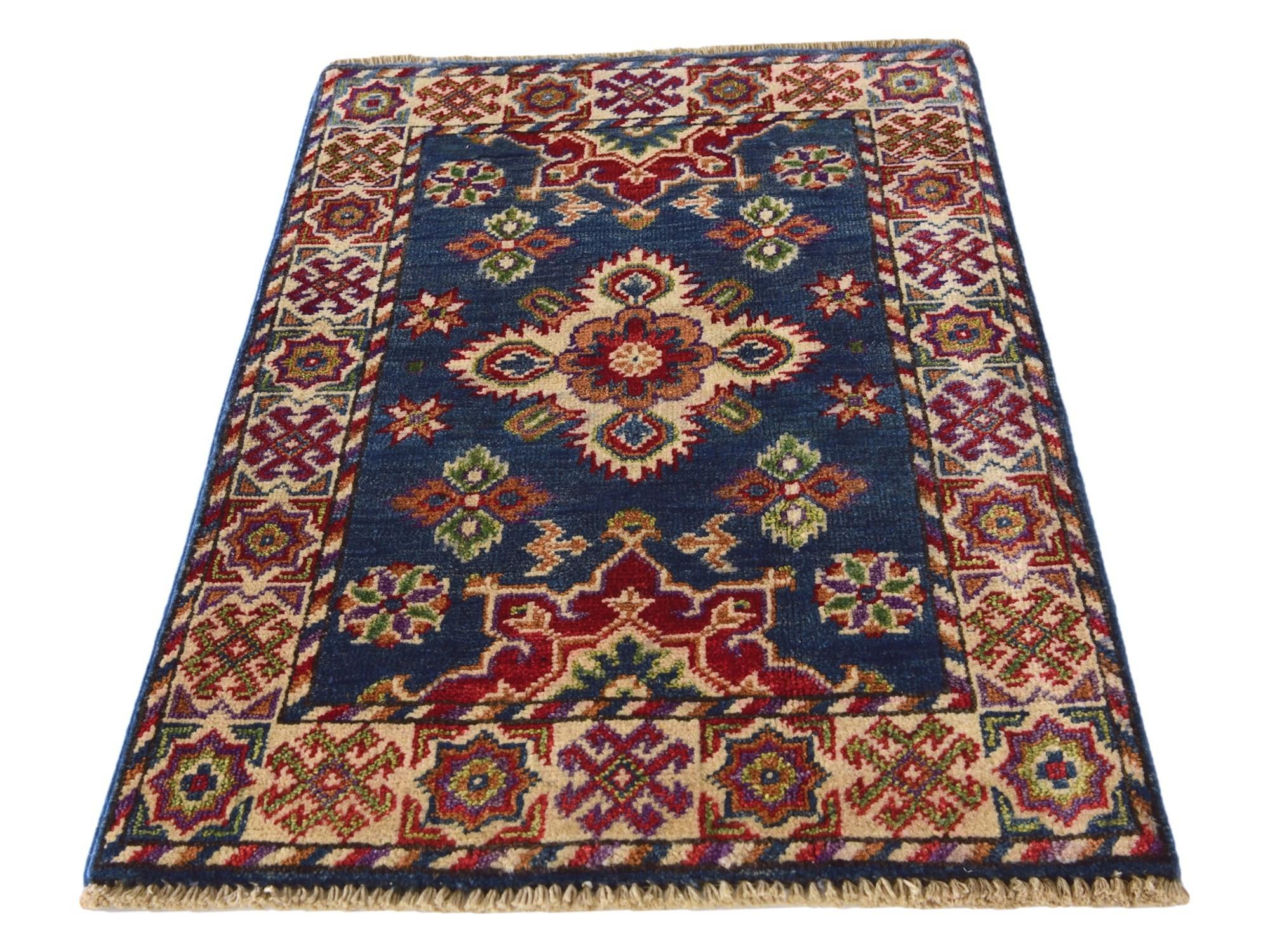 2' x 3' 1 Hand Knotted Kazak Rug