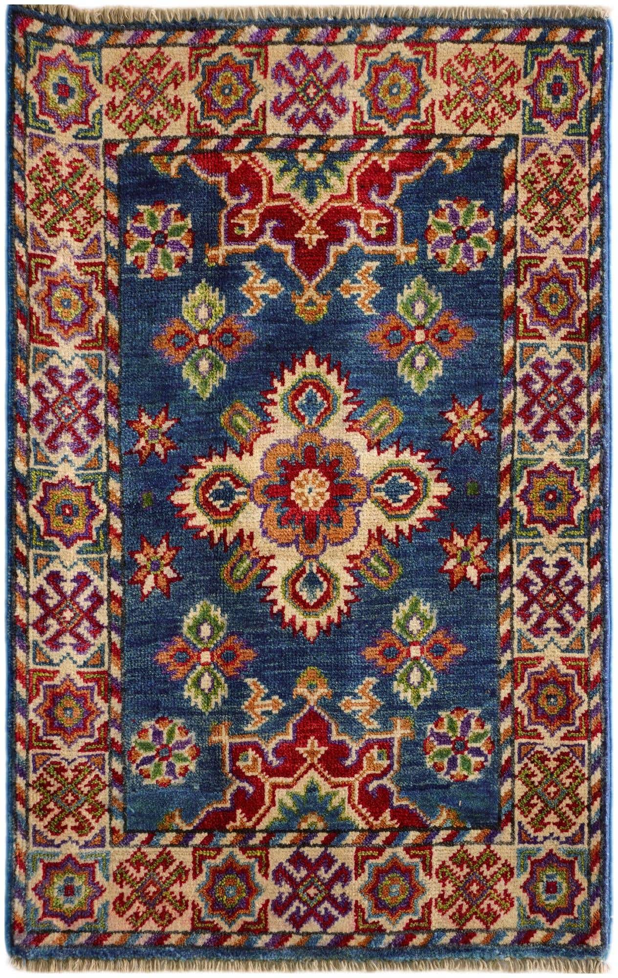 2' x 3' 1 Hand Knotted Kazak Rug