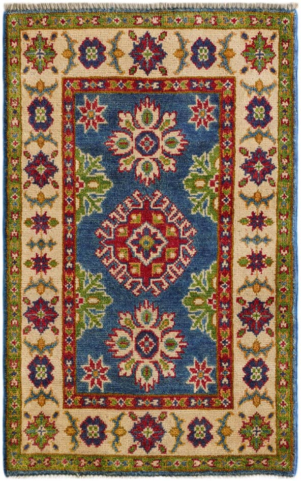 Detail image of 60cm x 95cm anudado a mano Kazak Alfombra