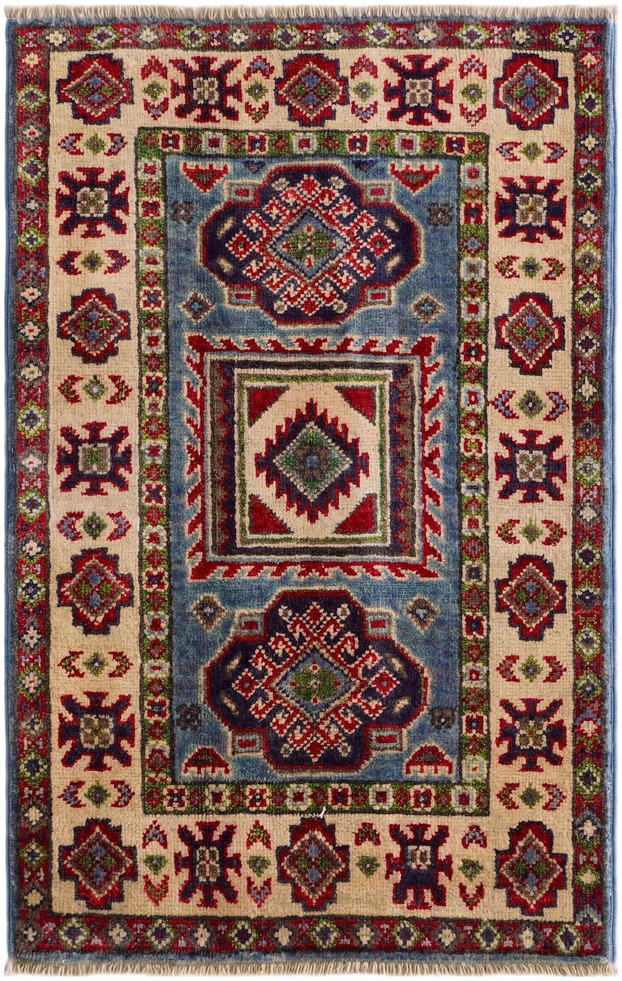 2' x 3' 3 Hand Knotted Kazak Rug