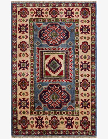 2' x 3' 3 Hand Knotted Kazak Rug