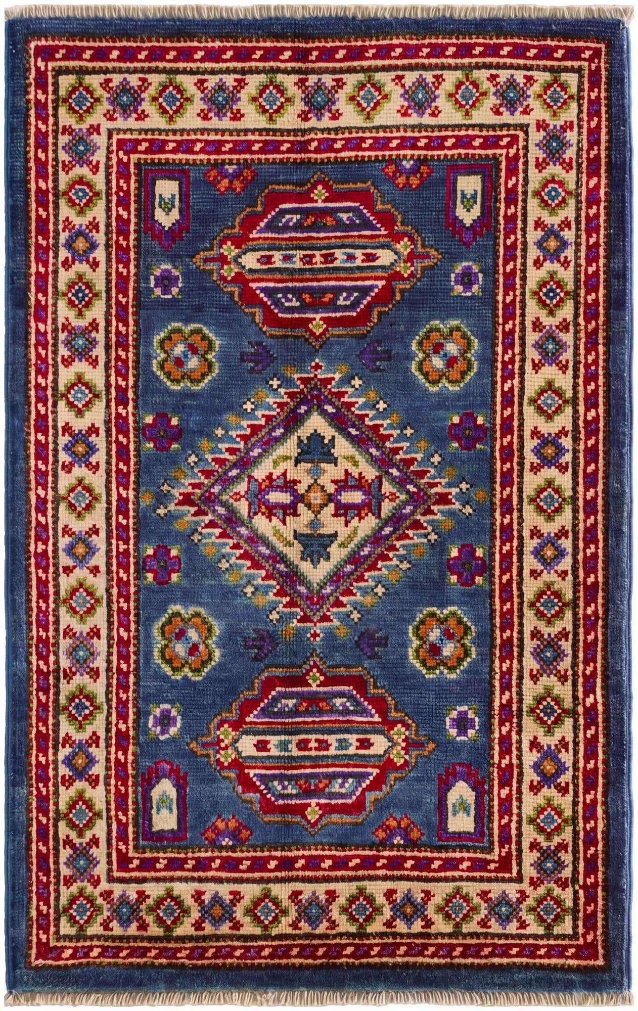 2' x 3' 1 Hand Knotted Kazak Rug