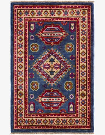 2' x 3' 1 Hand Knotted Kazak Rug