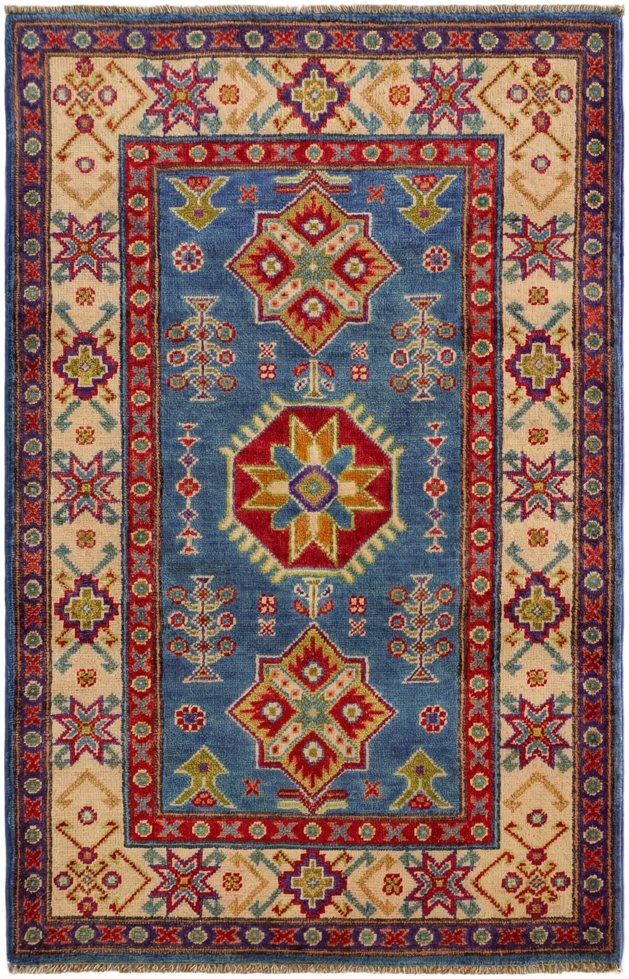 2' 8 x 4' 1 Hand Knotted Kazak Rug