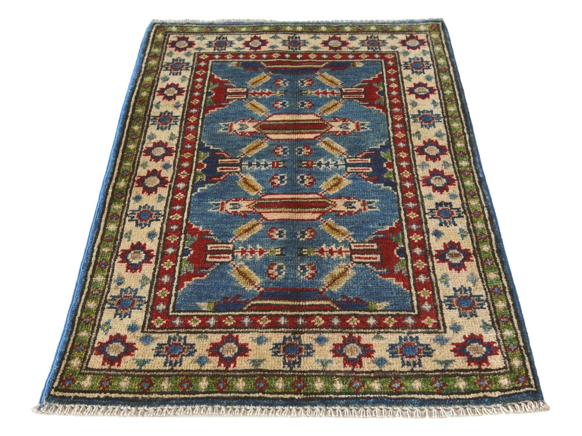2' x 3' Hand Knotted Kazak Rug