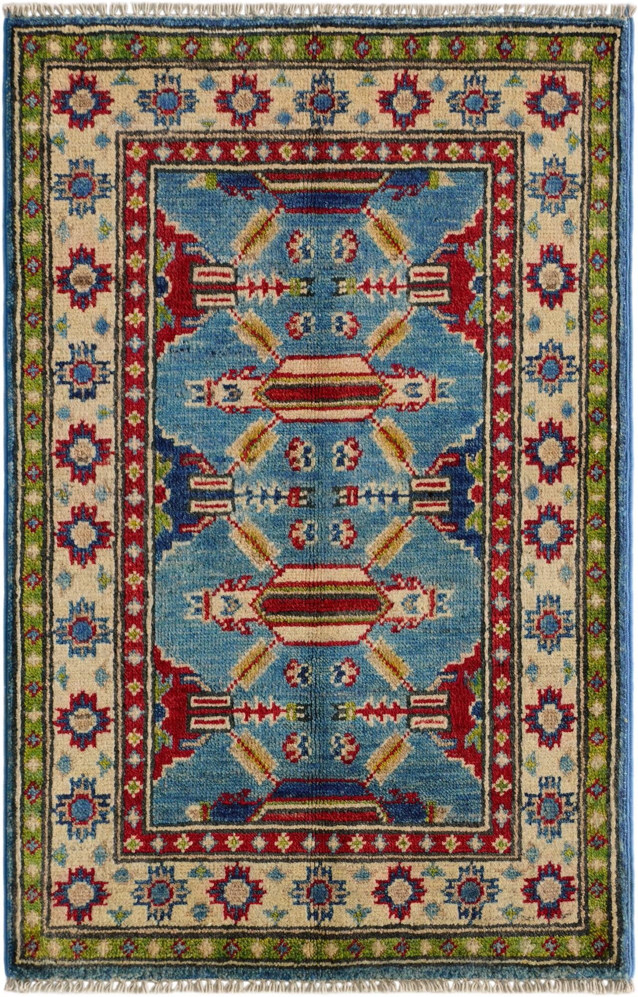 2' x 3' Hand Knotted Kazak Rug