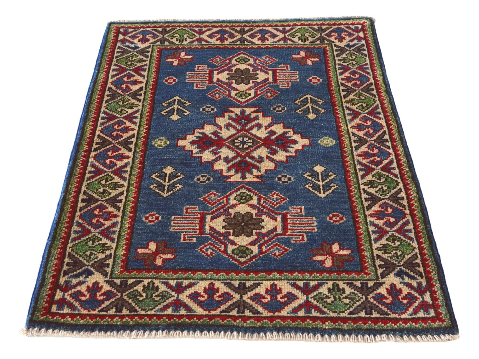 2' 1 x 3' Hand Knotted Kazak Rug